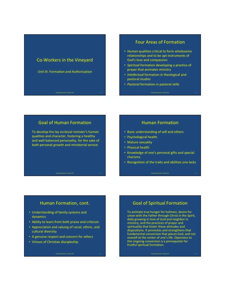 four areas of formation