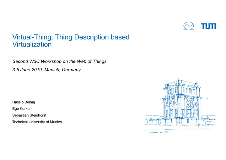 virtual thing thing description based virtualization