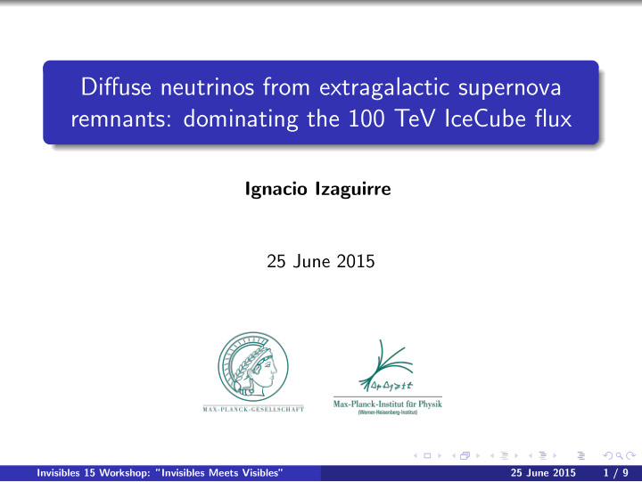 diffuse neutrinos from extragalactic supernova remnants