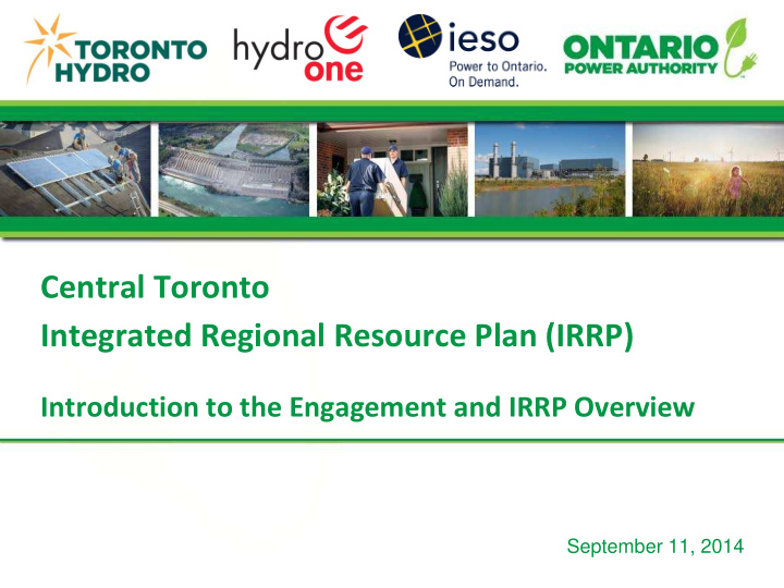 central toronto integrated regional resource plan irrp