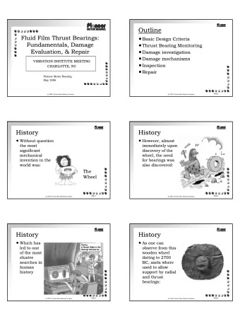 Outline  Outline  Fluid Film Thrust Bearings:  Fluid Film Thrust Bearings: n Basic Design Criteria