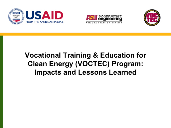 vocational training education for clean energy voctec