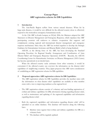 Concept Paper  ARF registration scheme for DR Capabilities  1  Introduction  The Asia-Pacific