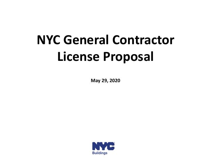 nyc general contractor license proposal