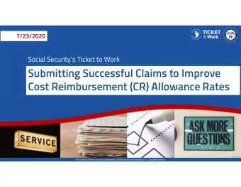 Submitting Successful Claims to Improve Cost Reimbursement (CR) Allowance Rates  This communication