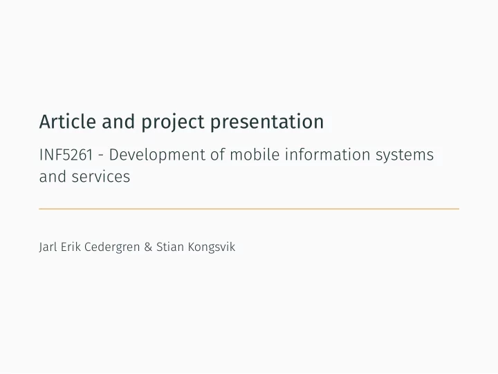 article and project presentation kakihara s rensen