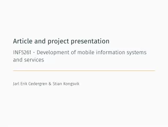 Article and project presentation  Kakihara &amp; Srensen: Expanding  the mobility concept