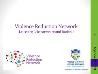 Violence Reduction Network  Leicester, Leicestershire and Rutland  33  Agenda Item 13  What is the