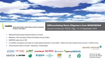 Differentiating Resin Oligomers from MOSH/MOAH  Hydrocarbon Resins, Rosin Resins and Pine Chemicals