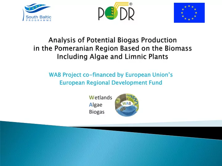 wab proje ject t co financed by european union s europ