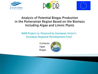 WAB Proje  ject t co- financed by European Unions  Europ  opean Region  onal Develop  opmen