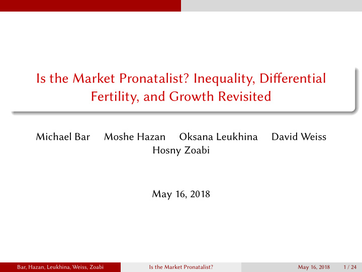 is the market pronatalist inequality differential