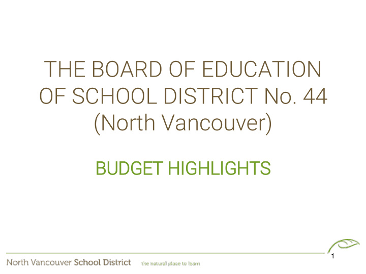 the board of education of school district no 44 north