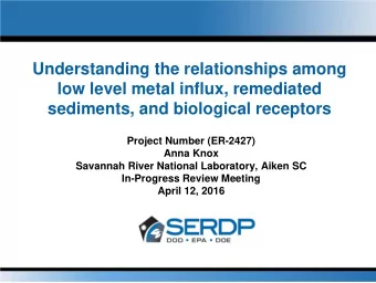 Understanding the relationships among low level metal influx, remediated sediments, and biological