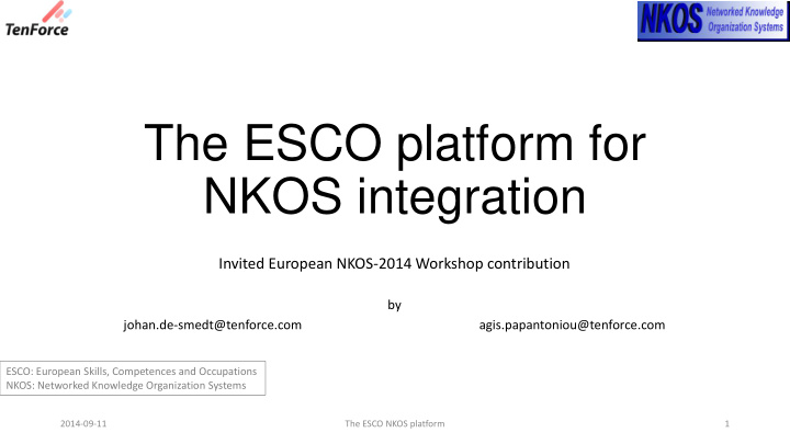 the esco platform for