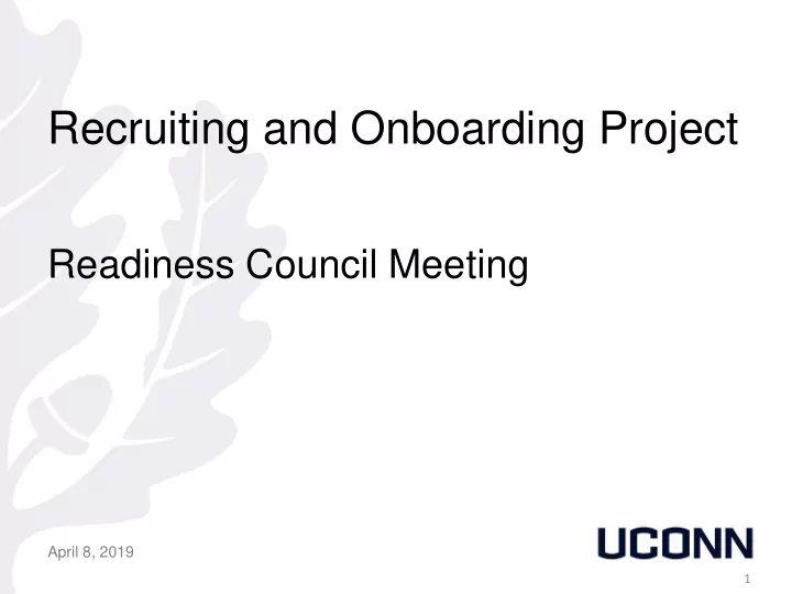 recruiting and onboarding project