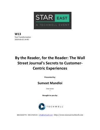 By  the  Reader,  for  the  Reader:  The  Wall    Street  Journal's