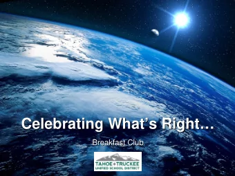 Celebrating Whats Right  Breakfast Club  Overview   Celebrating Whats Right in the