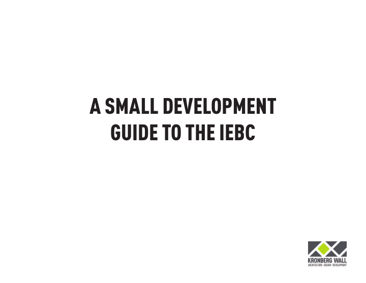 a small development guide to the iebc