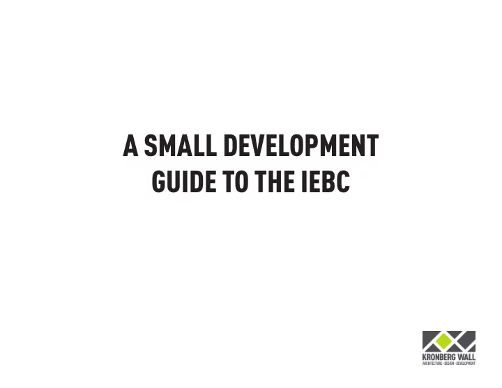 a small development guide to the iebc