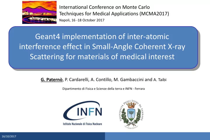 geant4 implementation of inter atomic