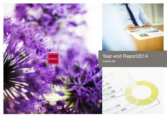 Year-end Report2014  Catella AB  Specialised financial advisory services and asset management