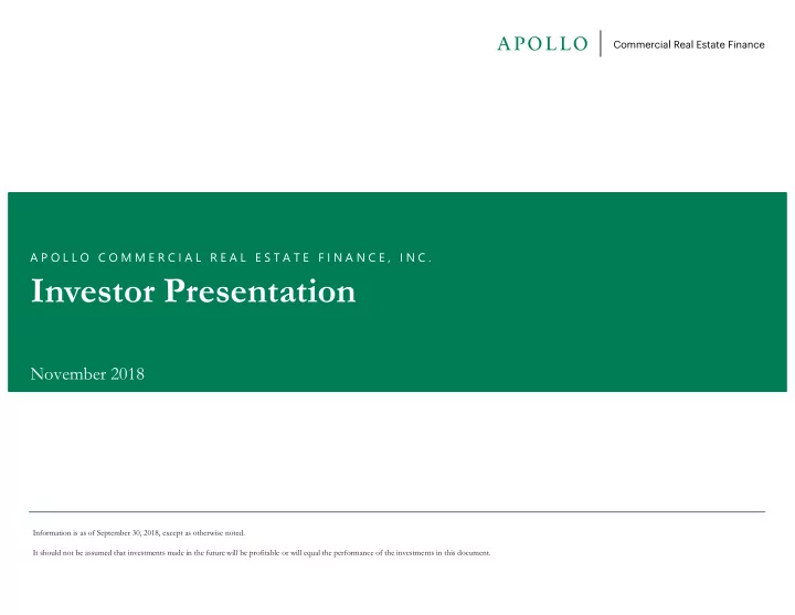 investor presentation