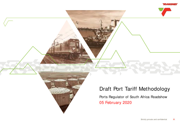 draft port tariff methodology