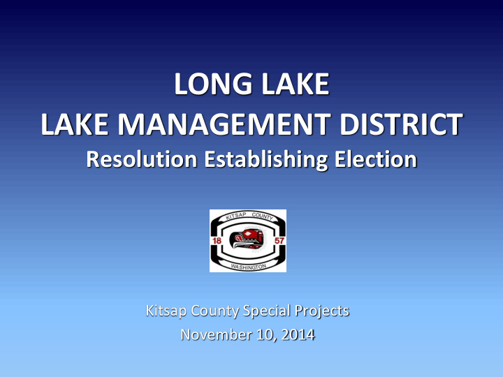long lake lake management district