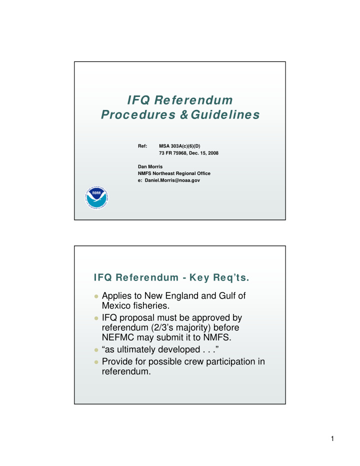 ifq referendum procedures guidelines