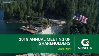 2019 ANNUAL MEETING OF  SHAREHOLDERS J UNE 6, 2019  Albany Park Stormwater Diversion Tunnel