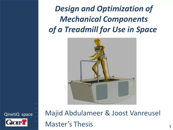 design and optimization of mechanical components of a