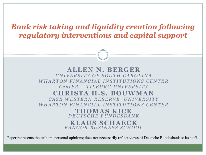 bank risk taking and liquidity creation following