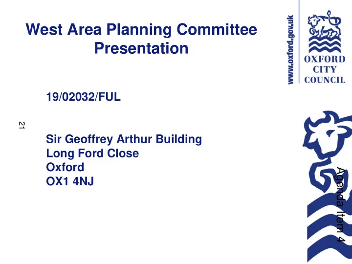 west area planning committee presentation