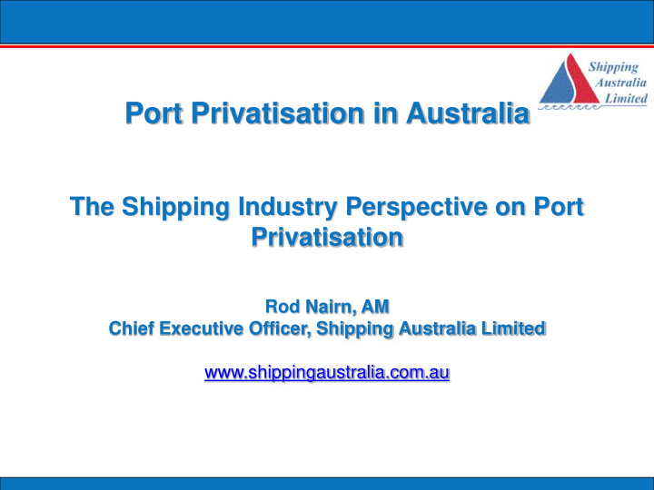 port privatisation in australia