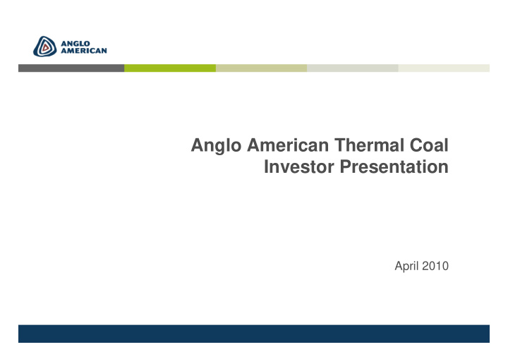 anglo american thermal coal investor presentation