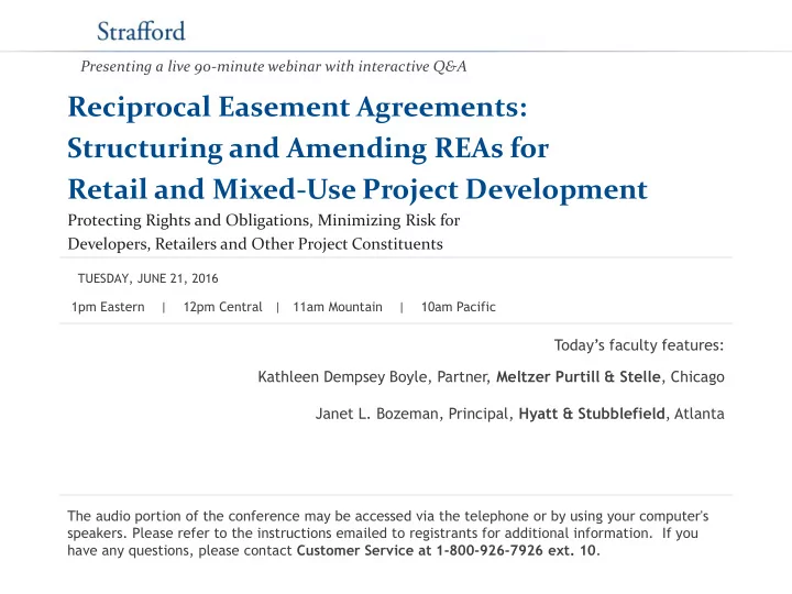 reciprocal easement agreements structuring and amending