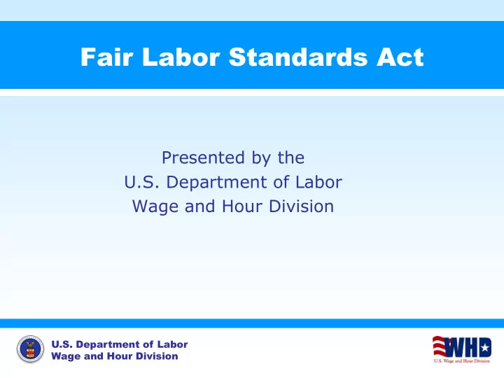fair labor standards act