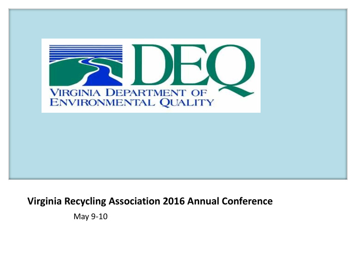 virginia recycling association 2016 annual conference