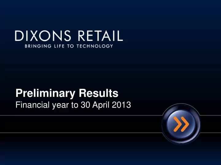 preliminary results