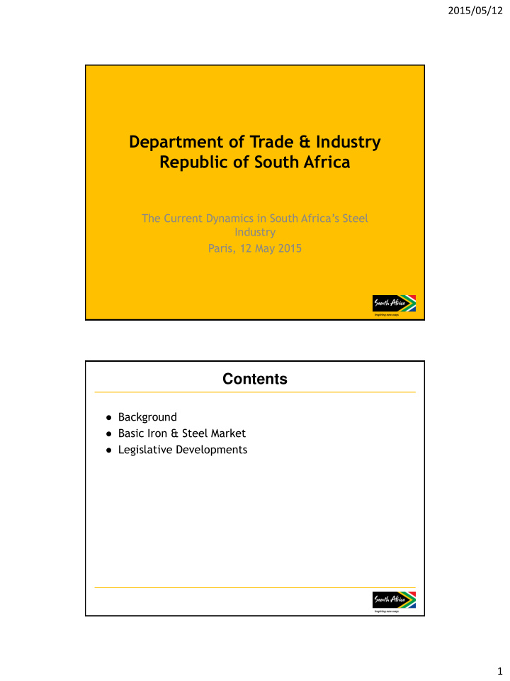 department of trade industry republic of south africa