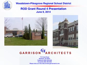 ROD Grant Round 4 Presentation  June 9, 2014  713 Creek Road  Bellmawr, NJ 08031  Telephone (856)