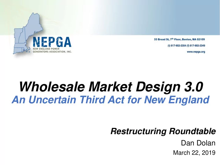 wholesale market design 3 0