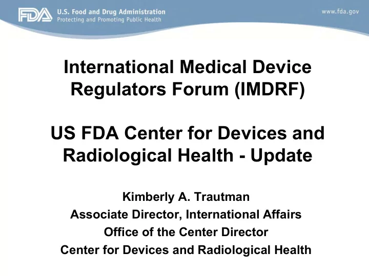 regulators forum imdrf