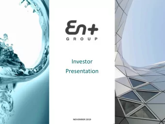 Presentation  NOVEMBER 2019  Disclaimer  THIS DOCUMENT AND ITS CONTENTS ARE NOT FOR RELEASE,