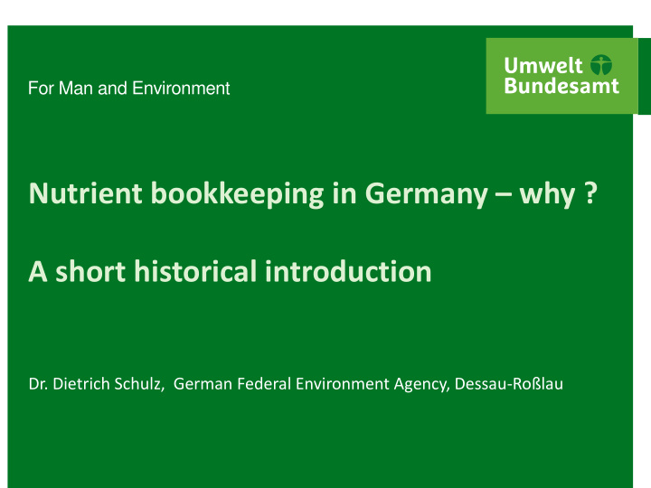 nutrient bookkeeping in germany why a short historical