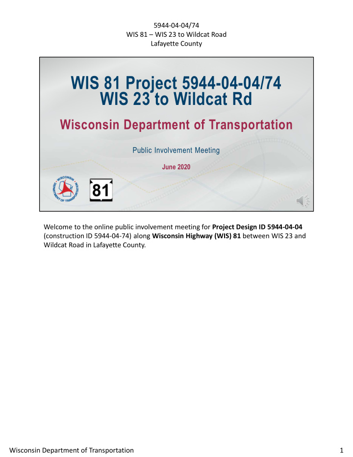 wis 81 project 5944 04 04 74 wis 23 to wildcat rd