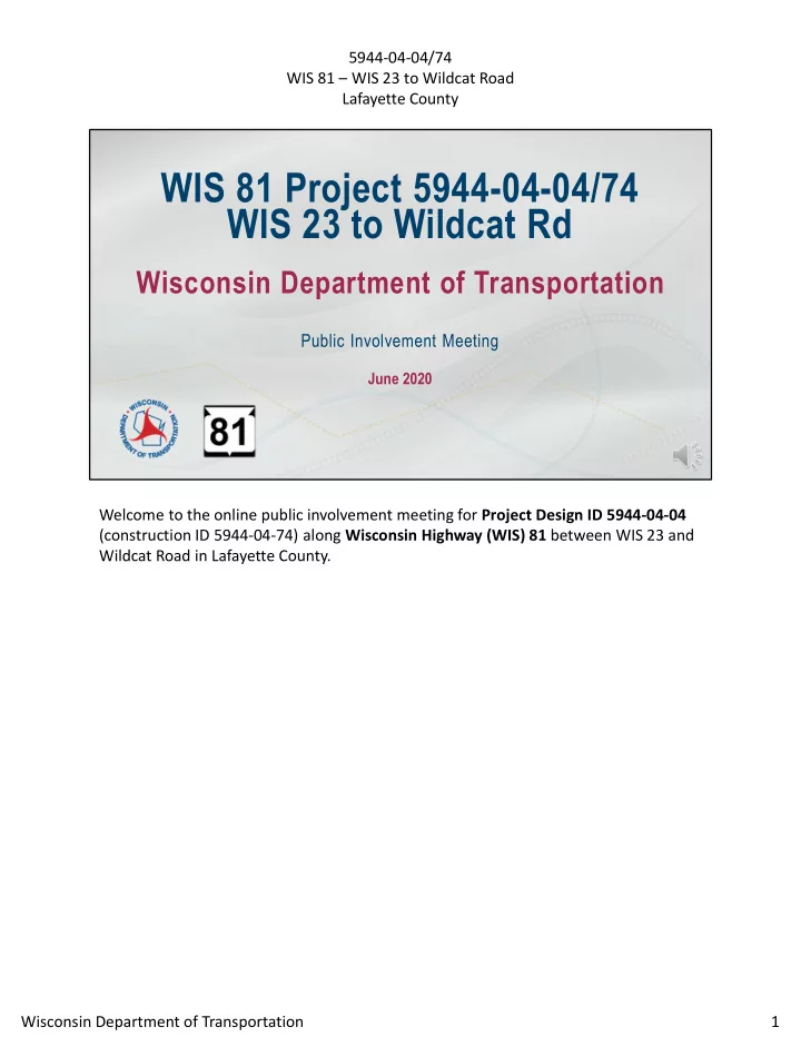 wis 81 project 5944 04 04 74 wis 23 to wildcat rd