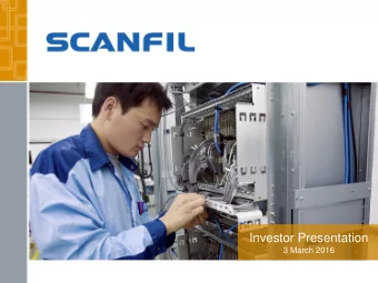 Investor Presentation  3 March 2016  DISCLAIMER This presentation is not an offer for subscription