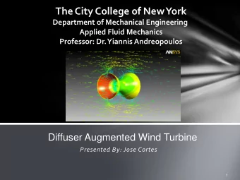 The City College of New York  Department of Mechanical Engineering  Applied Fluid Mechanics